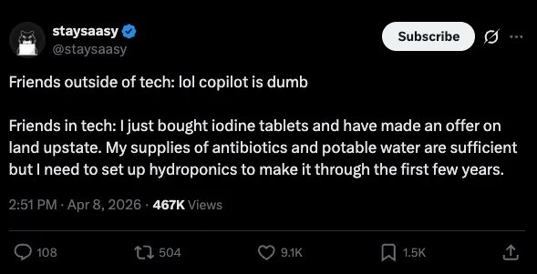 Tus amigos fuera de tech se ríen de Copilot. Los que están dentro compran pastillas de yodo