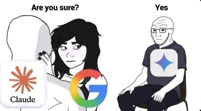 Gemini tras la masiva inversión de Google en Claude: el meme que lo dice todo