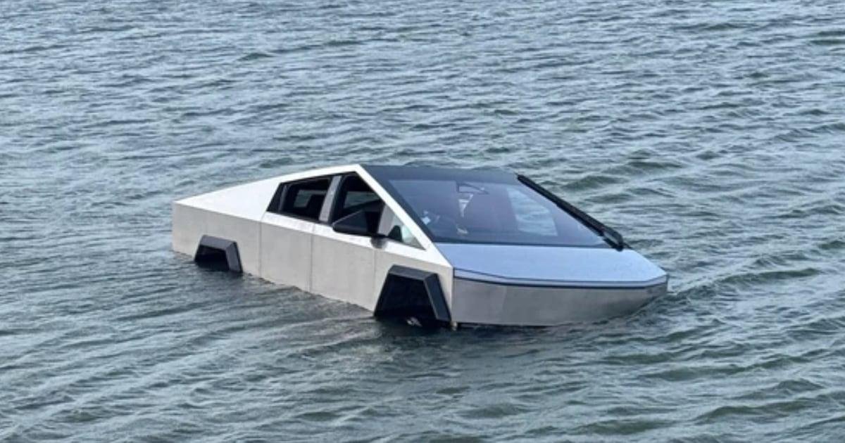 Conductor conduce intencionalmente su Cybertruck a un lago para usar el ‘Modo Wade’, según la policía