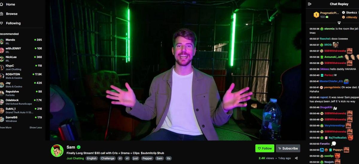 Streamer se hace pasar por Mr. Beast con deepfake en tiempo real y dice 'me encanta tocar a niños pequeños'