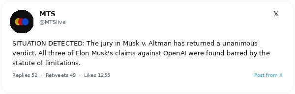 Jurado federal de Oakland desestima por unanimidad la demanda de Elon Musk contra OpenAI, Sam Altman y Greg Brockman