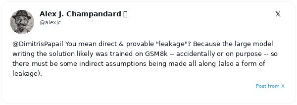 Alex J. Champandard y Dimitris Papailiopoulos: prevenir la contaminación del benchmark GSM8k sin filtrado manual es 'impráctico'