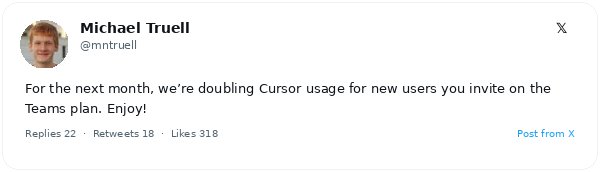 Cursor, el editor de código con IA de Anysphere, duplica los límites de uso para nuevos usuarios en su plan Teams durante el próximo mes