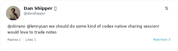 Dan Shipper impulsa un encuentro virtual para intercambiar flujos de trabajo con Codex