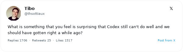 El líder de ingeniería de OpenAI Codex desafía a la comunidad: ¿qué tareas aún no puede resolver el modelo? Las respuestas destacan fallos de contexto y benchmarks