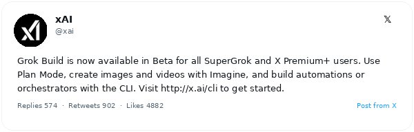 xAI extiende la beta de Grok Build, su asistente de terminal con IA, a suscriptores Premium+ y SuperGrok