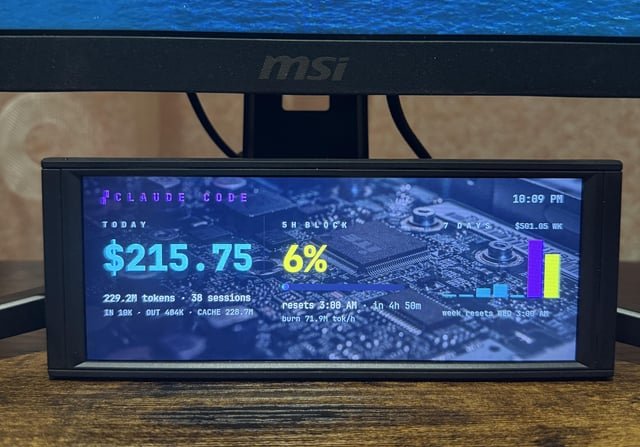 Pantalla LCD de $38 se convierte en monitor de Claude Code con un hack de fin de semana