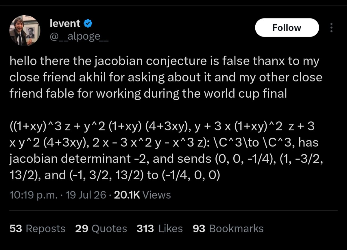 Rumor en Reddit: la conjetura jacobiana ha sido refutada por el sistema de IA Fable 5