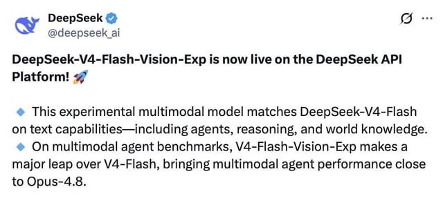 DeepSeek V4 Flash con capacidades de visión se acerca a su lanzamiento