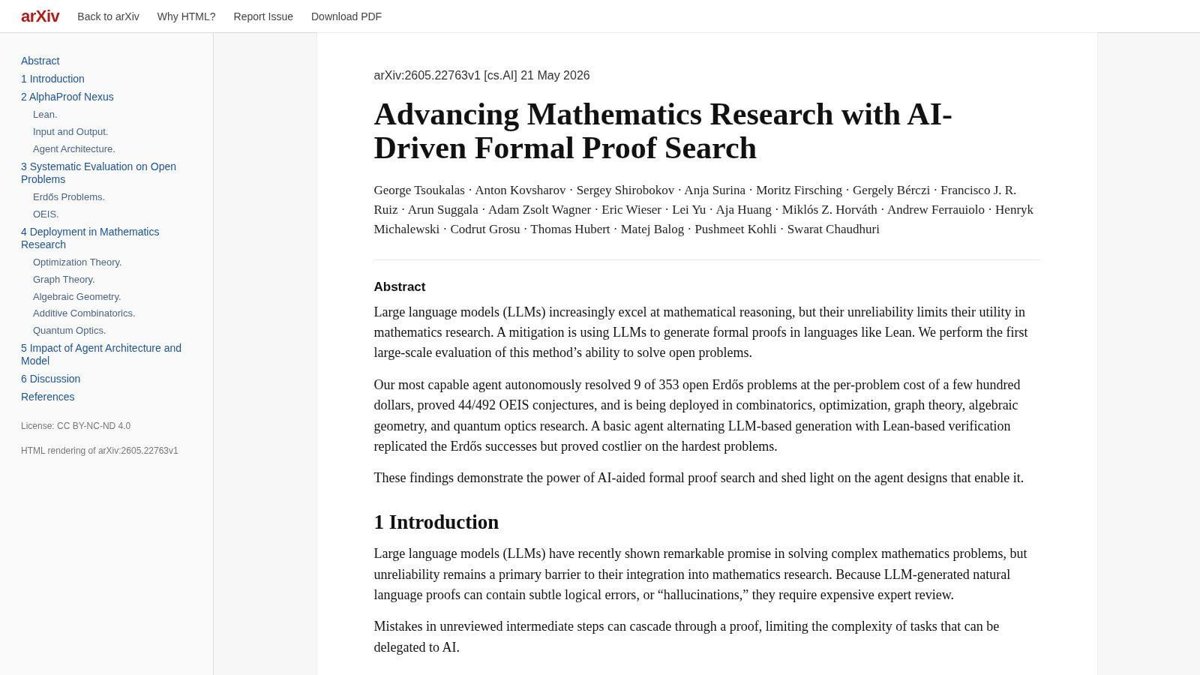 El agente de IA de Google DeepMind resolvió autónomamente 9 de 353 problemas abiertos de Erdős en matemáticas, a un costo de pocos cientos de dólares por problema.