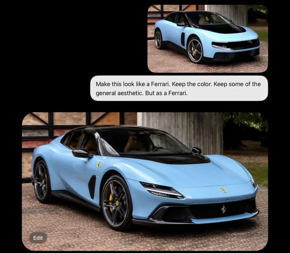 Jony Ive diseña un nuevo Ferrari: ¿Por qué pagarle tanto si la IA genera mejores diseños?