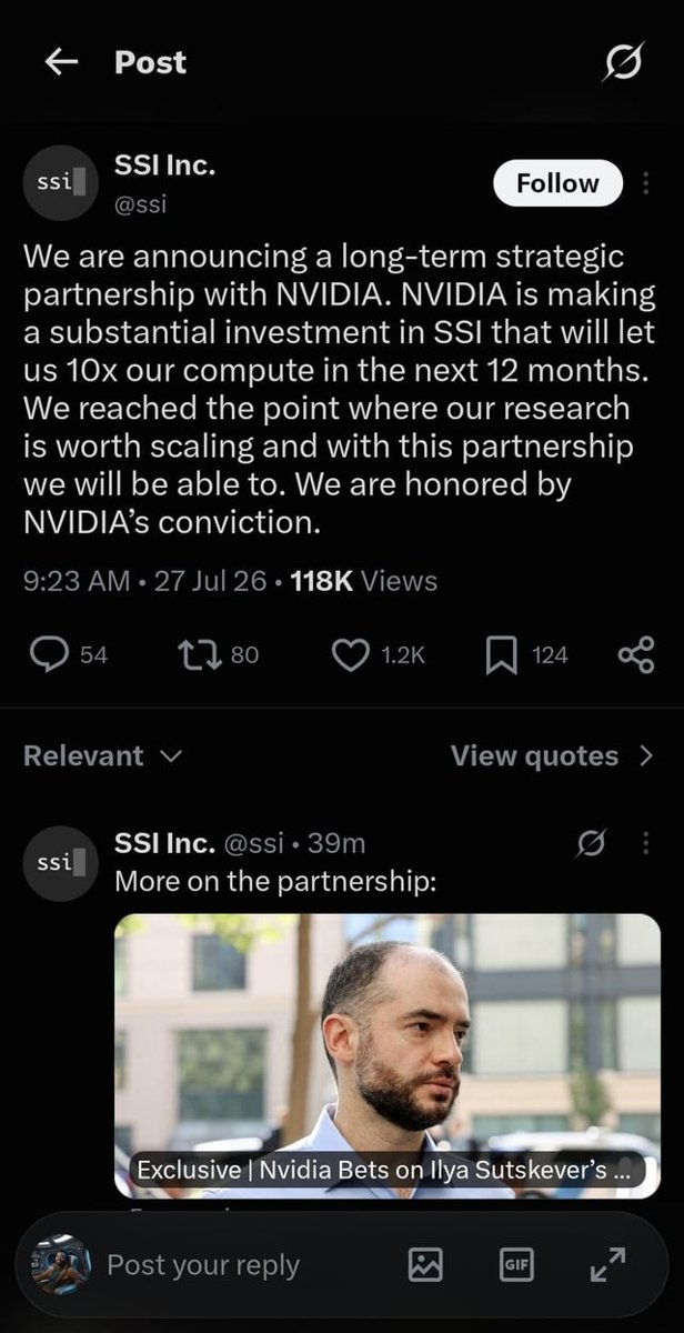 Nvidia inyecta capital en SSI: la startup de Ilya Sutskever multiplica por 10 su capacidad de cómputo