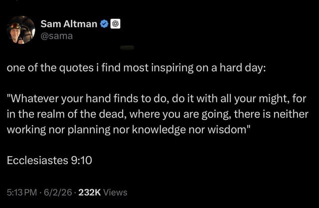 Sam Altman cita la Biblia y asegura que 2026 será un año extraño