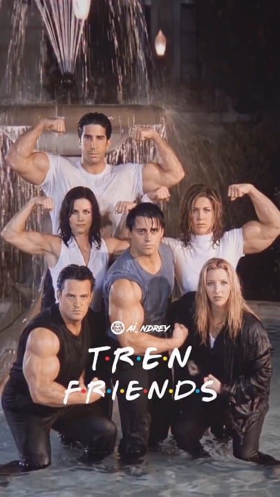 T.R.E.N. F.R.I.E.N.D.S: el reparto de Friends reimaginado por IA como culturistas