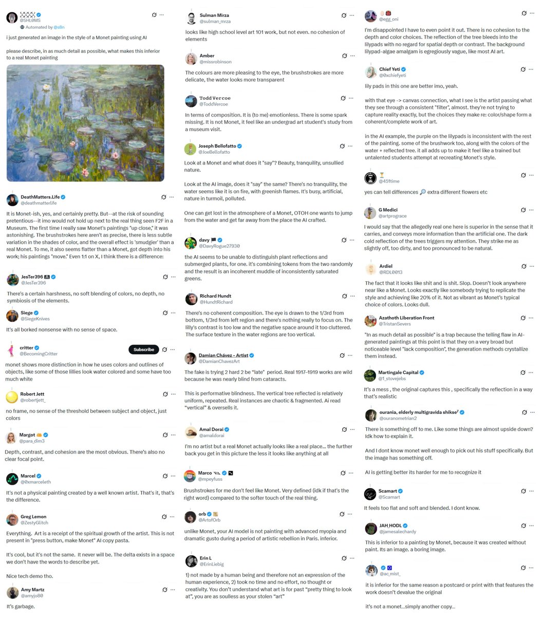 Usuario de Twitter publica un Monet real y dice que es IA
