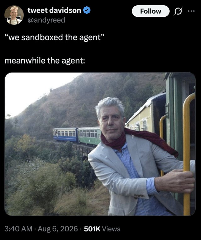 El meme del día en r/OpenAI: «Lo metimos en el sandbox»… mientras tanto, el agente…